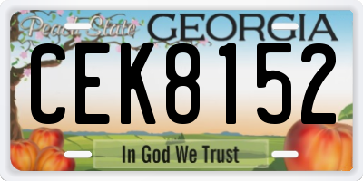 GA license plate CEK8152