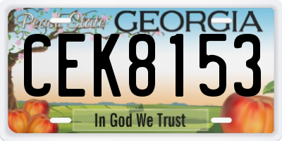 GA license plate CEK8153