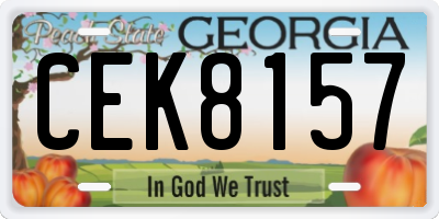GA license plate CEK8157