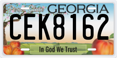 GA license plate CEK8162