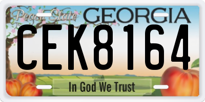 GA license plate CEK8164
