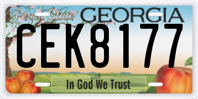 GA license plate CEK8177