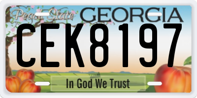 GA license plate CEK8197