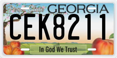GA license plate CEK8211