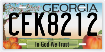 GA license plate CEK8212