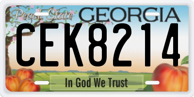 GA license plate CEK8214