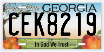 GA license plate CEK8219