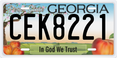 GA license plate CEK8221