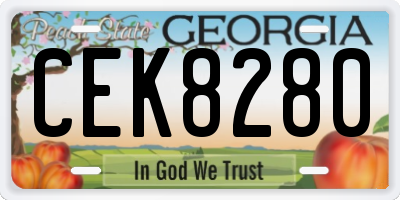 GA license plate CEK8280