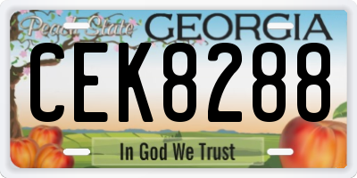 GA license plate CEK8288