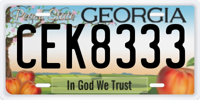GA license plate CEK8333