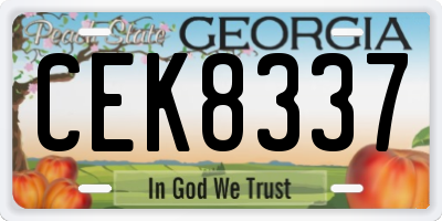 GA license plate CEK8337