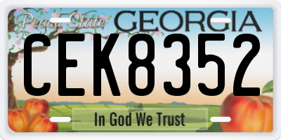 GA license plate CEK8352