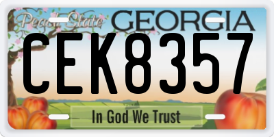 GA license plate CEK8357