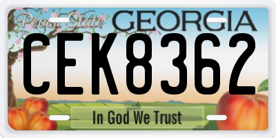 GA license plate CEK8362