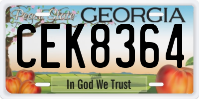 GA license plate CEK8364