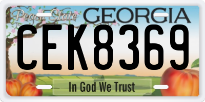 GA license plate CEK8369