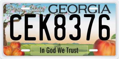 GA license plate CEK8376