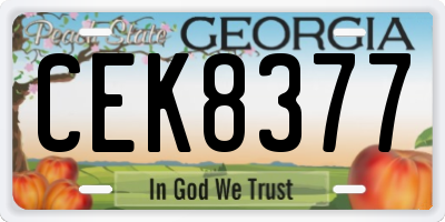 GA license plate CEK8377