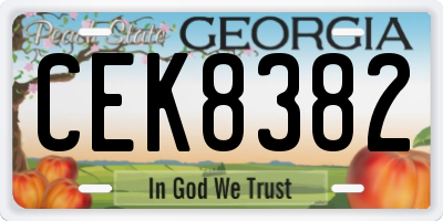 GA license plate CEK8382
