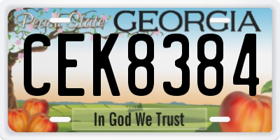 GA license plate CEK8384