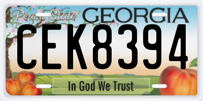 GA license plate CEK8394