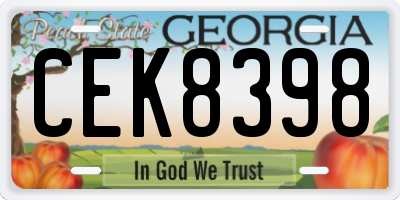 GA license plate CEK8398