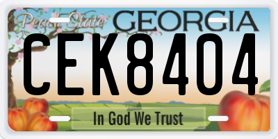 GA license plate CEK8404