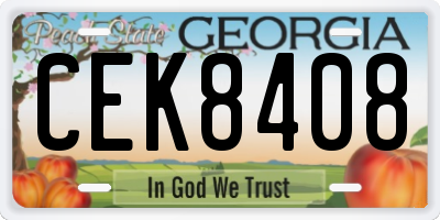 GA license plate CEK8408