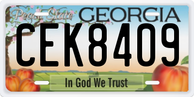 GA license plate CEK8409