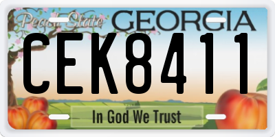 GA license plate CEK8411