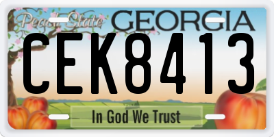 GA license plate CEK8413