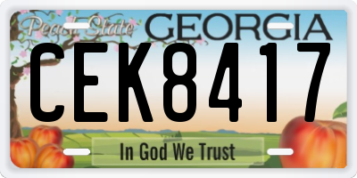 GA license plate CEK8417