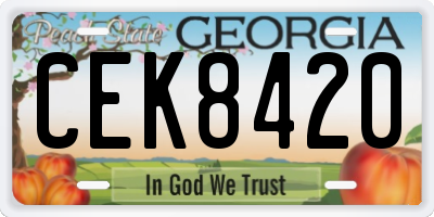GA license plate CEK8420