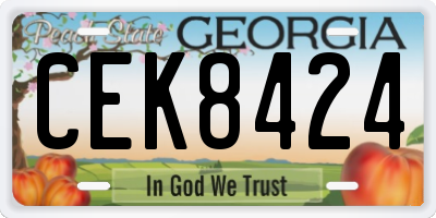GA license plate CEK8424