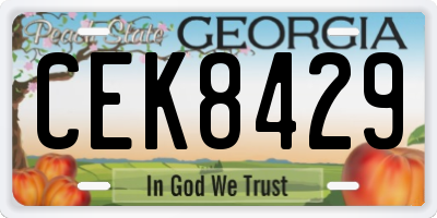 GA license plate CEK8429