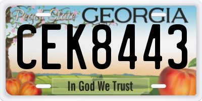 GA license plate CEK8443
