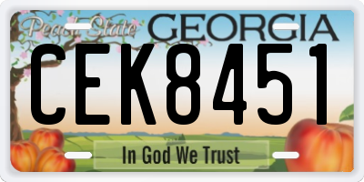 GA license plate CEK8451
