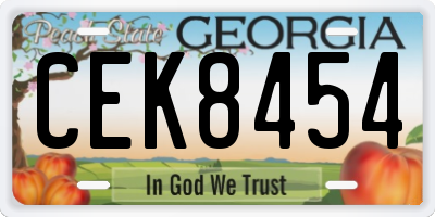 GA license plate CEK8454