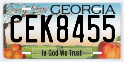GA license plate CEK8455