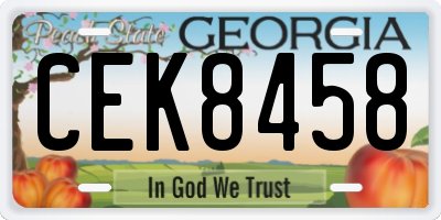 GA license plate CEK8458