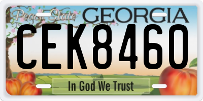 GA license plate CEK8460