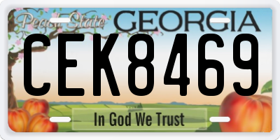 GA license plate CEK8469