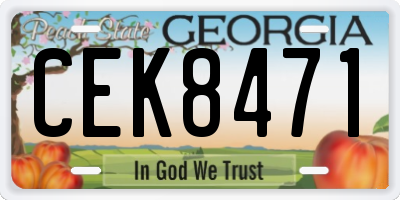 GA license plate CEK8471