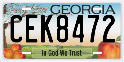 GA license plate CEK8472