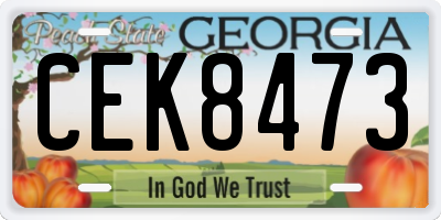GA license plate CEK8473