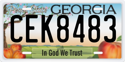 GA license plate CEK8483