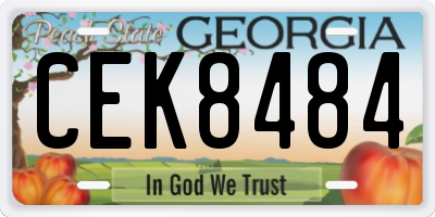 GA license plate CEK8484