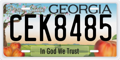 GA license plate CEK8485