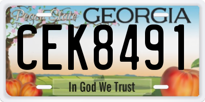 GA license plate CEK8491